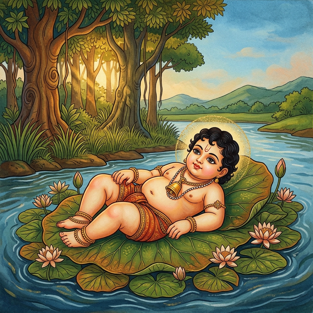 Baby Manikandan on Pampa River bank